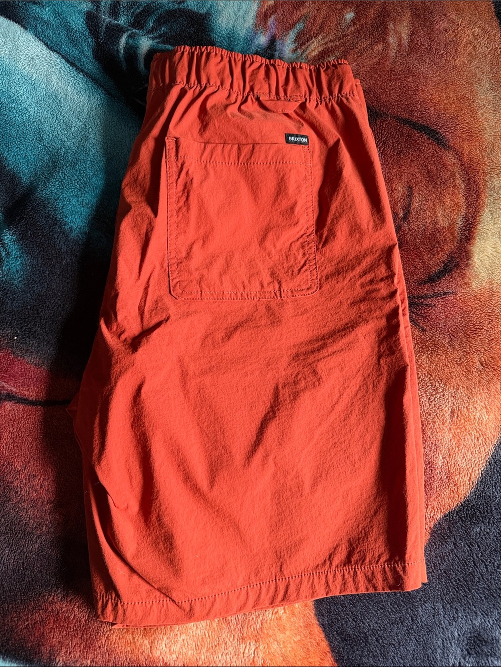 Brixton Orange Elastic-Waist Athletic Shorts